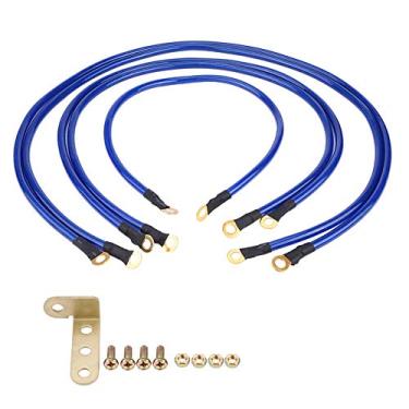Imagem de QANYEGN Cabo De Aterramento Para Carro, Sistema Universal De Cabo De Aterramento Para Carro De 5 Pontos, Kit De Fio De Aterramento Para Reduzir Ruído Elétrico