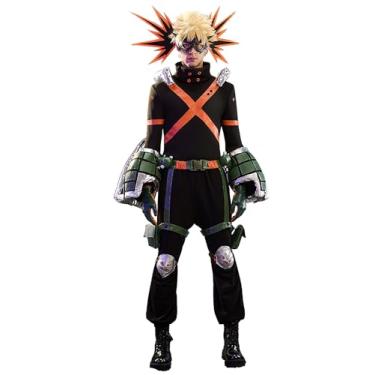 Imagem de Micotaku My Hero Academia Katsuki Bakugo Conjunto de fantasia masculina cosplay anime, roupa de festa de Halloween, Preto, GG