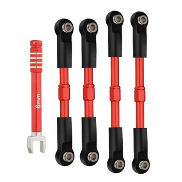 Imagem de NMNRC Alum Turnbuckles Camber Links Linkage Toe Rod ARA330753 for Arrma 1/10 Gorgon Fury Quake Vorteks 2WD Series Upgrades Part Red