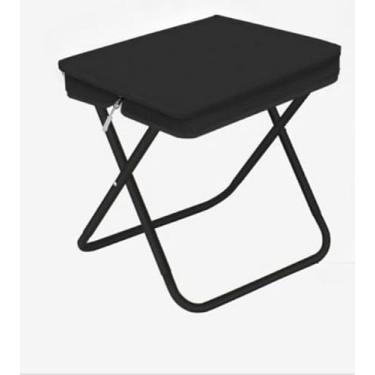 Imagem de Banqueta Dobrável Portátil em Alumínio — Leve, Ideal para Pesca, Piquenique e Acampamento ao Ar Livre (PRETA, 1 UNIDADE)