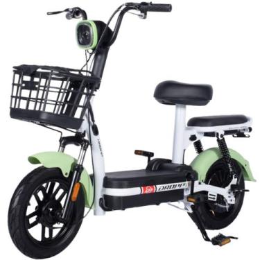 Imagem de Bicicleta Eletrica Scooter Aro 14 Dropp Joy City 500W, Branco, Verde
