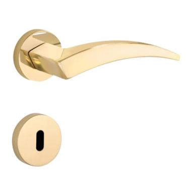 Imagem de Fechadura Design Flexa Interna 55mm Latão Polido Dourado Lockwell