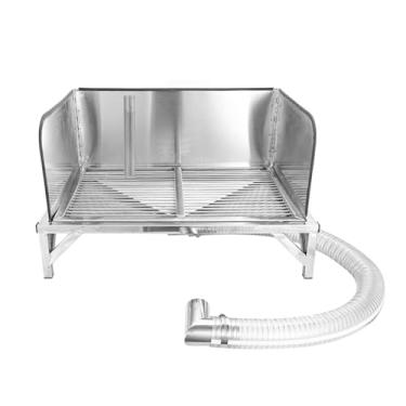 Imagem de Bandeja de banheiro de aço inoxidável para cães, vaso sanitário para animais de estimação com parede e coluna de mictório para cães pequenos e grandes, caixa de areia para cães (94 x 60 cm/37 x 23 cm)