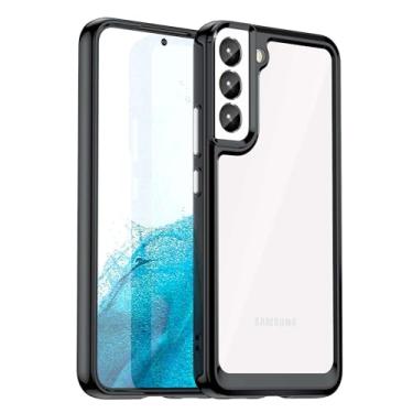 Imagem de Capa para Samsung Galaxy S22, botão de pressão flexível, capa transparente, anti-impressões digitais. Proteção total de 360°