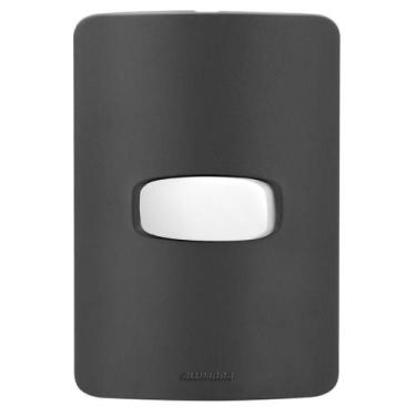 Imagem de Conjunto 1 Interruptor Simples - Gracia Black Maxx / Branco - Alumbra