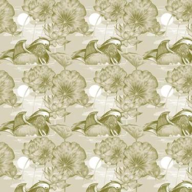 Imagem de Papel De Parede Pato Lagoa Flores E Lua Autocolante Lavável - LRP