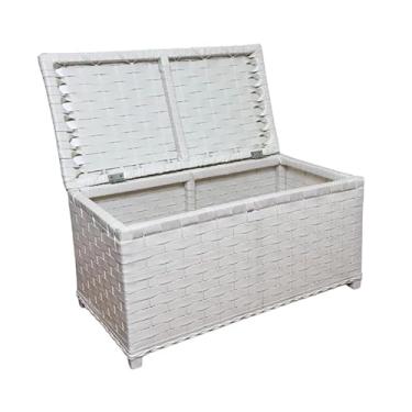 Imagem de Baú Roupeiro Organizador em Fibra Sintética – Para Roupa Suja e Brinquedos 60x30x30 cm(Branco)