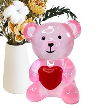 Imagem de Decorações de urso para casa, estátua de animal com coração, urso sorridente decoração de mesa - para casa, mesa, prateleira, sala de estar, quarto, estudo, ambientes internos e externos