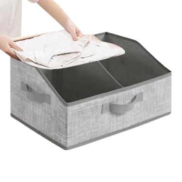 Imagem de Cestas Organizadoras para Prateleiras | Com Divisórias Removíveis Grandes - Cestos de Armazenamento de Tecido - para Sala de Estar Quarto Casa de Banho Escritório Armário Roupa Cobertor