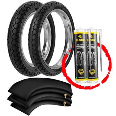 Imagem de Kit Pneu Cg Titan Fan Factor 275-18 + 90/90-18 Pd29 Rinaldi + Camara + Selante