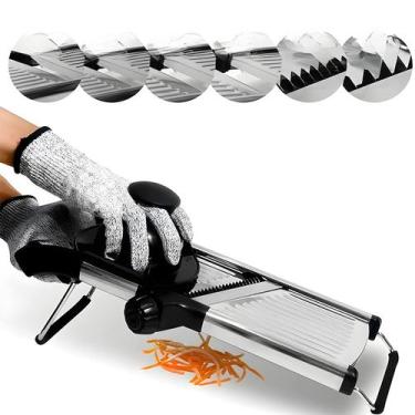 Imagem de Cortador Mandoline Ajustável Em Aço Inoxidável Para Batata, Tomate, Ce