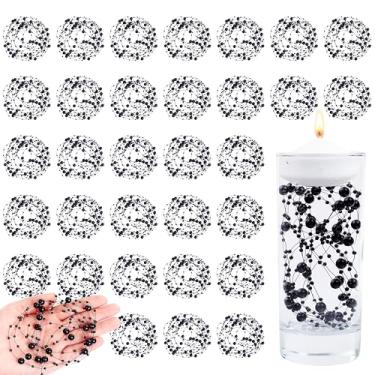 Imagem de NUKAYAI 30 peças de contas flutuantes artificiais para centro de mesa, enchimento de vasos, pérolas falsas pretas flutuantes para vasos, aniversário, Natal, aniversário, festa, casamento, mesa