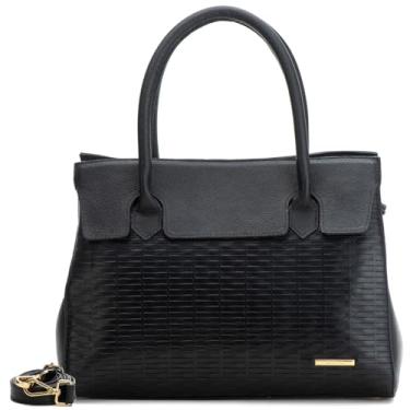 Imagem de Bolsa Feminina Estruturada Ombro Grande Couro Sifra (TRICE PRETO)