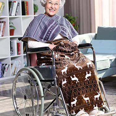 Imagem de YYBOES Capa para aquecedor de cadeira de rodas, capa aconchegante de cadeira de rodas forrada com lã, cobertor leve para cadeira de rodas para calor e conforto, capa de proteção de pernas para cadeira