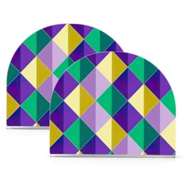 Imagem de Wassud Porta-guardanapos de acrílico quadrado colorido, dispensador de guardanapos de papel moderno em forma de U para mesa, cozinha, sala de jantar, bancada 2 peças (comporta 50-60 guardanapos)