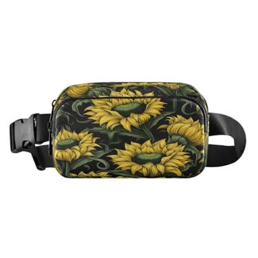 Imagem de CEBUGI Mini pochetes de caminhada para homens e mulheres, pochetes de girassol modernas resistentes à água com cinto ajustável para treino, viagem, corrida