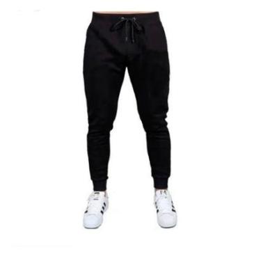 Imagem de calça jogger masculina ribana moletom sarja com punho-Masculino