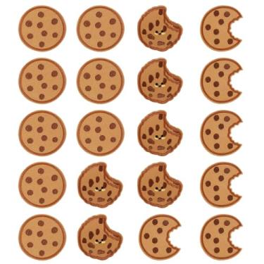 Imagem de 20 Apliques Termocolantes de Bolachas, 3 Estilos Fofos Apliques Bordados de Gotas Chocolate Aplique Bordado do Monstro das Bolachas para Roupa Chapéus Calças Sapatos Mochilas