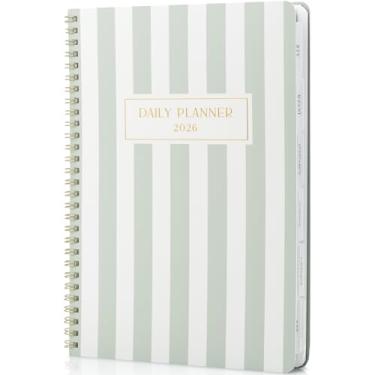 Imagem de Linda agenda diária 2026 – agenda de 17,8 cm x 25,4 cm para mulheres ou homens com pacotes semanais e mensais para facilitar o planejamento – Lindo livro de calendário para organizar tarefas e