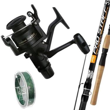 Imagem de Kit Pesca 15kg Molinete Shimano Ix 4000 Vara Staff Linha