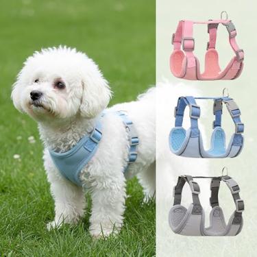 Imagem de Peitoral antipuxão para cães – Peitoral macio e leve, peitoral para animais de estimação, colete ajustável para gatos pequenos e médios, azul M