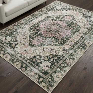 Imagem de Muddy Mat Eden Tapetes laváveis de 1,5 m x 2,1 m para sala de estar, quarto e sala de jantar – Tapete moderno macio e antiderrapante – Tapetes dobráveis à prova d'água para animais de estimação para