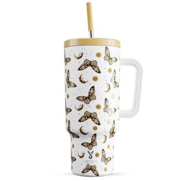 Imagem de Meoky Copo de 1,134 g com alça e canudo (YB)