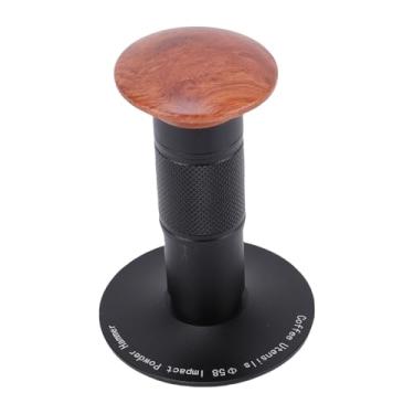 Imagem de Generic Tamper de café de 58mm, Alça de Madeira de Nogueira, Prensa Carregada de Mola de Aço Inoxidável Com Rebote Automático para Compactação Uniforme de Grãos de café Expresso