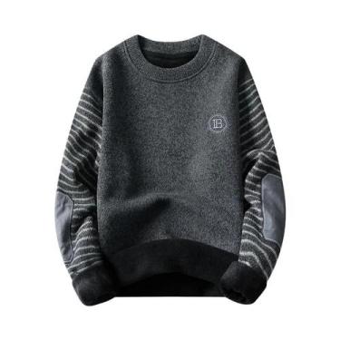Imagem de Suéter Masculino De Inverno Em Tricô Com Forro De Fleece Grosso E Quen