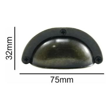 Imagem de 2 Puxador Móveis Concha Retrô Metal Peq Colonial Ouro Velho - Speed Pu