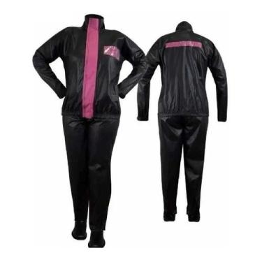 Imagem de Capa de chuva moto Flay Feminina Preto e Rosa, M