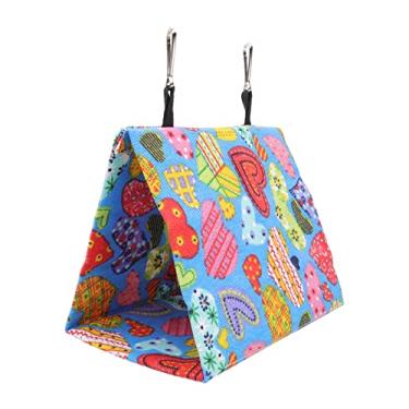 Imagem de Mingzhe Tenda de Rede para Pássaros de Lona, ​​cama Colorida de Casa de Papagaios Com Ganchos, para Calopsita, Rede de Ninho Triangular (17 * 11 * 15CM)