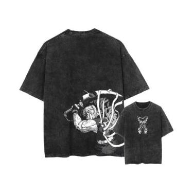 Imagem de Camiseta Oversized Vintage Streetwear Com Estampa Gráfica De Anime Har