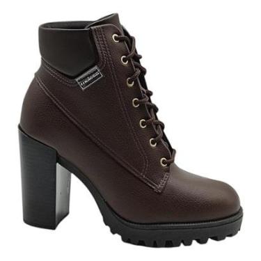 Imagem de Bota Feminina Coturno Ankle Boot Salto Alto Tratorado Moleca 5325119-Feminino