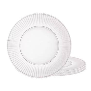 Imagem de Jogo 4 Pratos Rasos De Cristal Transparente Renaissance Lyor 26,5cm