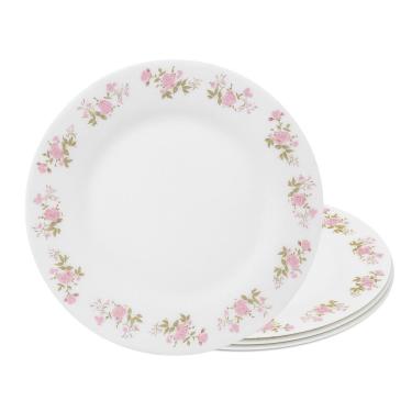 Imagem de Jogo 4 Prato De Sobremesa De Vidro Flowers Pink 20cm Em Casa Tem
