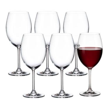 Imagem de Jogo 6 Taça De Cristal Para Vinho água Degustação Transparente 580ml Lyor
