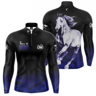Imagem de Camiseta Camisa Força Agro Cavalo Branco Proteção Uv50 - KOI FISHING W