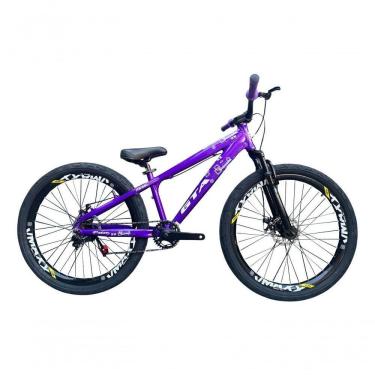Imagem de Bicicleta Aro 26 Gta Rebel Freeride Downhill Single Aros Vmaxx Freio A Disco Pneu Flame Preto Roxo