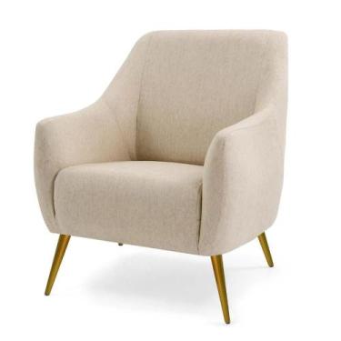 Imagem de Poltrona Paloma Pés Palito New Bronze Bege C-129 - LYAM DECOR