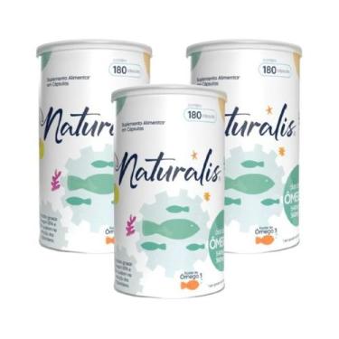 Imagem de Ômega 3 Tradicional Naturalis Óleo de Peixe 180 Cáps Kit 3 Latas