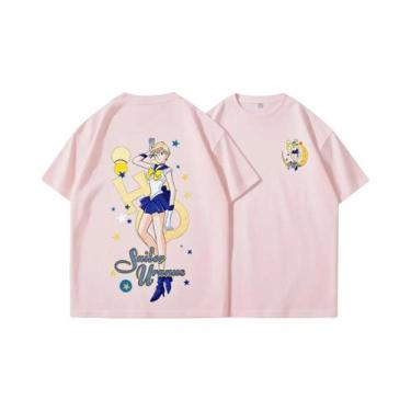 Imagem de Camiseta Unissex Com Estampa De Sailor Moon Moda De Verão Manga Curta 