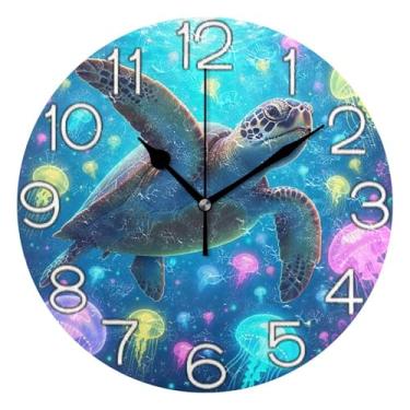 Imagem de GAIGEO Relógio de parede analógico decorativo operado por bateria relógio de sala de aula, arte de parede boho, decoração de casa, número de relógio branco com Kedu, 25 cm, ponteiros dourados