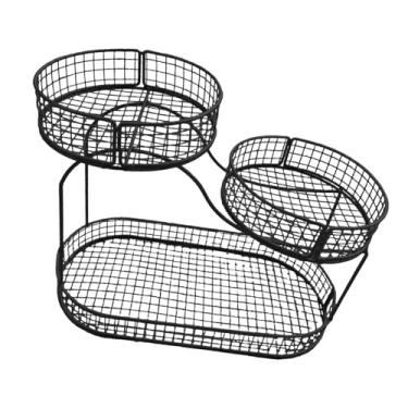 Imagem de KiBcsLic Fruteira/Cesto para de Cozinha, Suporte de Arame Metálico para Frutas, Porta-Veículos Multiuso para Cebola, Pão, Frutas, Despensa e Festas, Black a