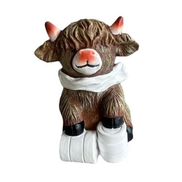Imagem de Generic Miniatura de Gado Terras Altas, Modelo Feito à Mão, Figura de Animal em Miniatura, Brinquedo para Banheiro, Cozinha E Escritório, B, Tamanho real