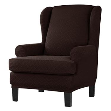 Imagem de Capas de poltrona, 2 peças, capas de cadeira de asa elástica, capas de elastano, capas de sofá com encosto de asa antiderrapante, protetor de móveis para sala de estar, café