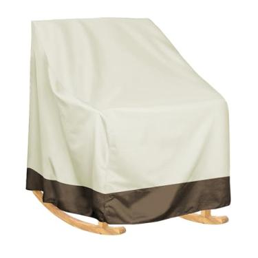 Imagem de BAHULA Capa de cadeira giratória de pátio à prova d'água para ambientes externos, capas de cadeira de jardim, protetor de móveis de vime, gramado, clube, preto, 70 x 83 x 99 cm