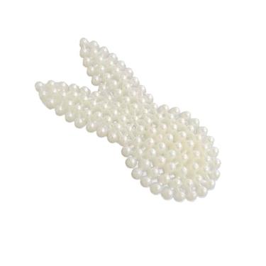 Imagem de Yinhing Presilhas de Cabelo de Pérola Falsa, Presilhas Laterais Elegantes, Acessórios de Cabelo Com Design Suave e Suave, para Mulheres, Meninas, Festa Diária de (Coelho 2)