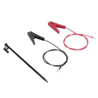 Imagem de Jiawu Kit de Aterramento de Fio de Cerca Elétrica de Braçadeira de Cerca Elétrica Segura para Proteção de Gado, Funciona Com Carregador de Solar, Ideal para Flores e Vegetais