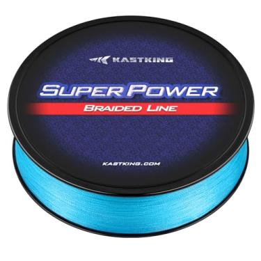 Imagem de KastKing Linha de pesca trançada Superpower, azul celeste, 9 kg, 300 + 27 jardas